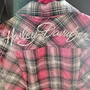 Women's short sleeve Harley button up shirt